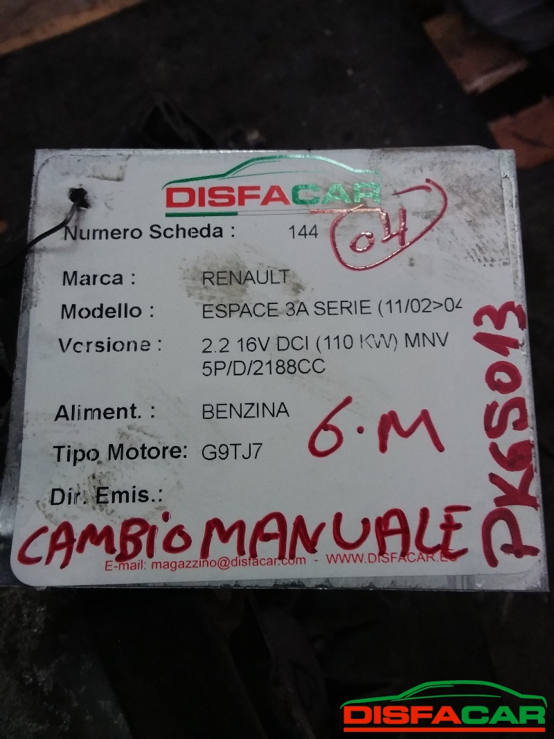 Cambio usato Renault Espace 3A SERIE. VEL SATIS laguna 2002, codice G9TJ742 – foto 12 di 12