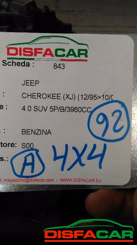 Cambio usato Jeep Cherokee 1995, codice S00 – foto 16 di 16
