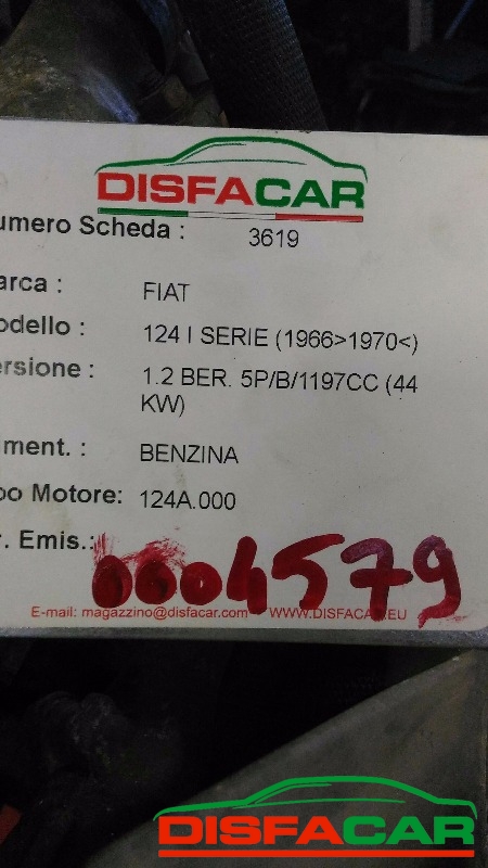 Motore usato Fiat 124 1A SERIE 1966, codice 124A.000 – foto 9 di 9