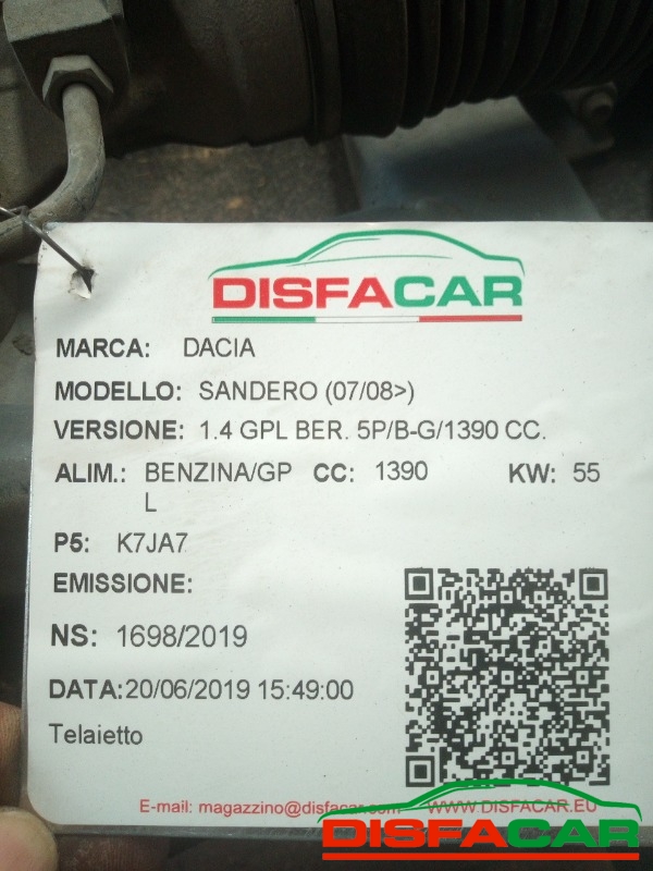 Telaietto anteriore usato Dacia Sandero GPL 2008, codice K7JA7 – foto 13 di 13