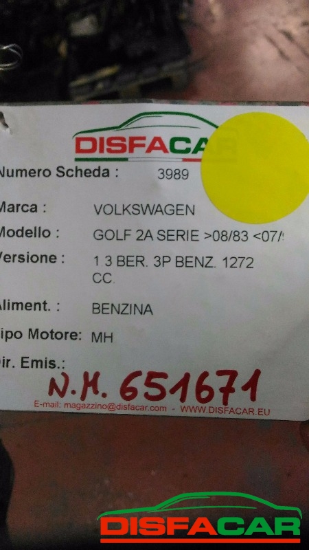 Motore usato Volkswagen Golf 2A SERIE - 1983, codice MH – foto 8 di 8