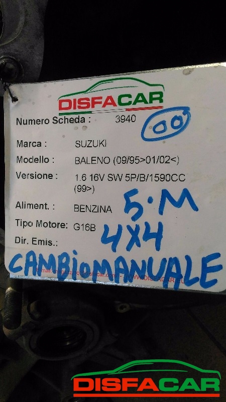 Cambio usato Suzuki Baleno 4x4 1995, codice G16B – foto 10 di 10