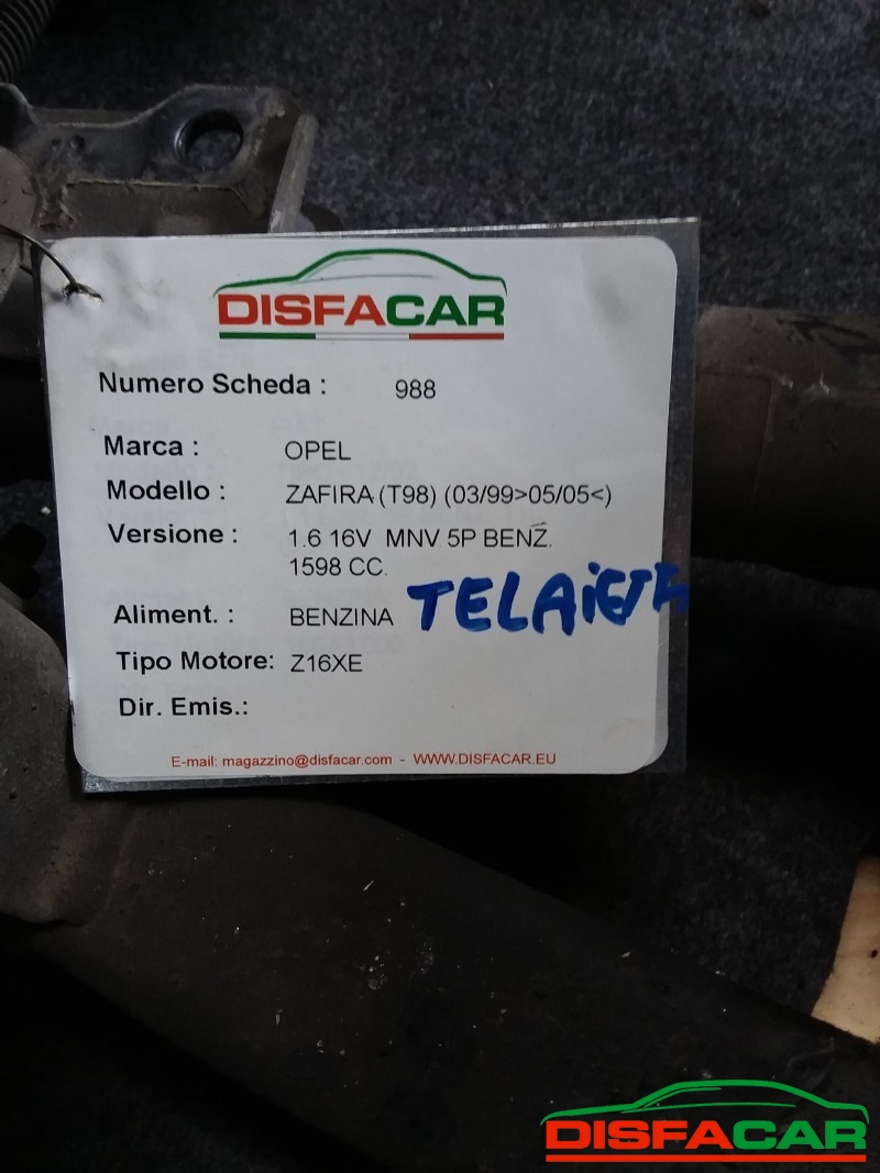 Telaietto anteriore usato Opel Zafira 1999, codice Z16YNG – foto 12 di 12