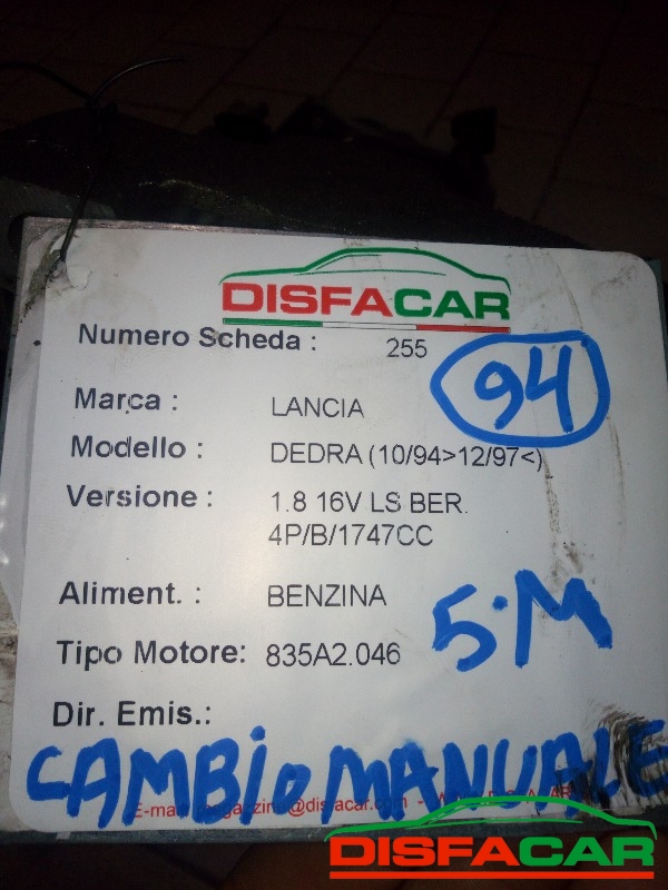 Cambio usato Lancia Dedra 1994, codice 835A2.046 – foto 7 di 7
