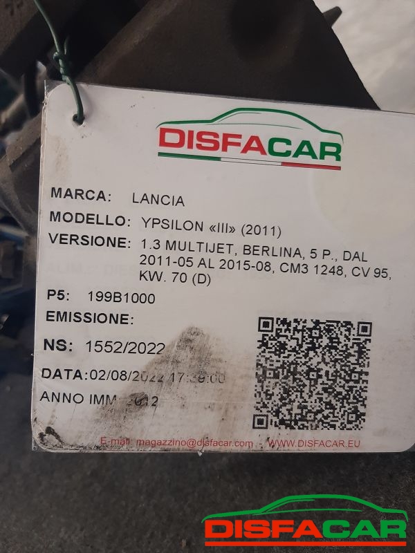 Telaietto anteriore usato Lancia Ypsilon 2011, codice 199B1000 – foto 9 di 9