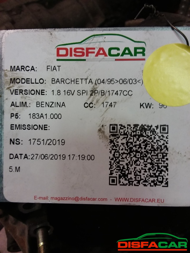 Cambio usato Fiat Barchetta 1995, codice 183A1000 – foto 7 di 7