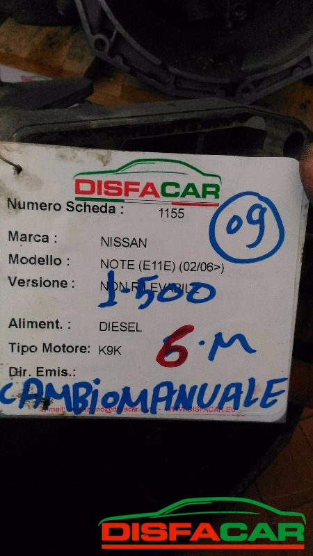 Cambio usato Nissan Juke NISSAN NOTE NISSAN QASHQAI 2006, codice K9K – foto 14 di 16