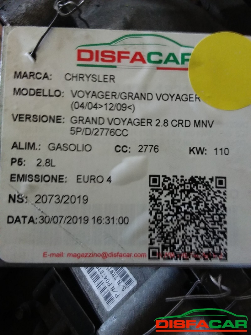 Cambio usato Chrysler Voyager 2004, codice 2.8L – foto 12 di 13