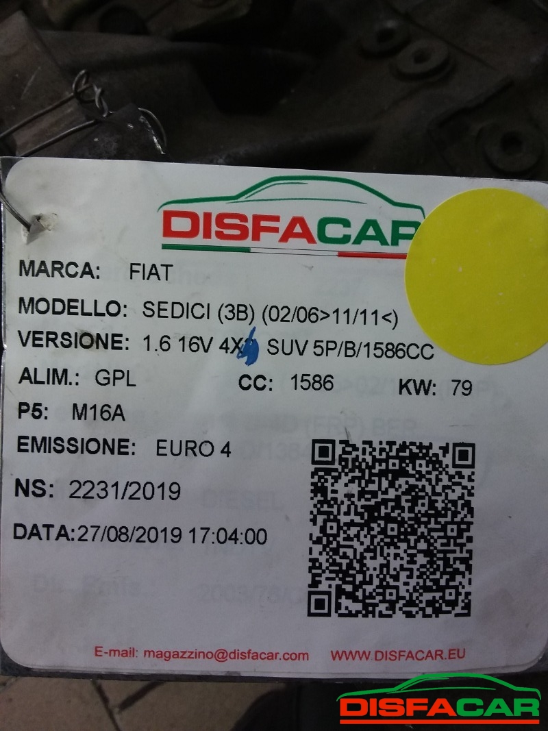 Cambio usato Suzuki SX4 4X4 FIAT SEDICI 2006, codice M16A – foto 10 di 10