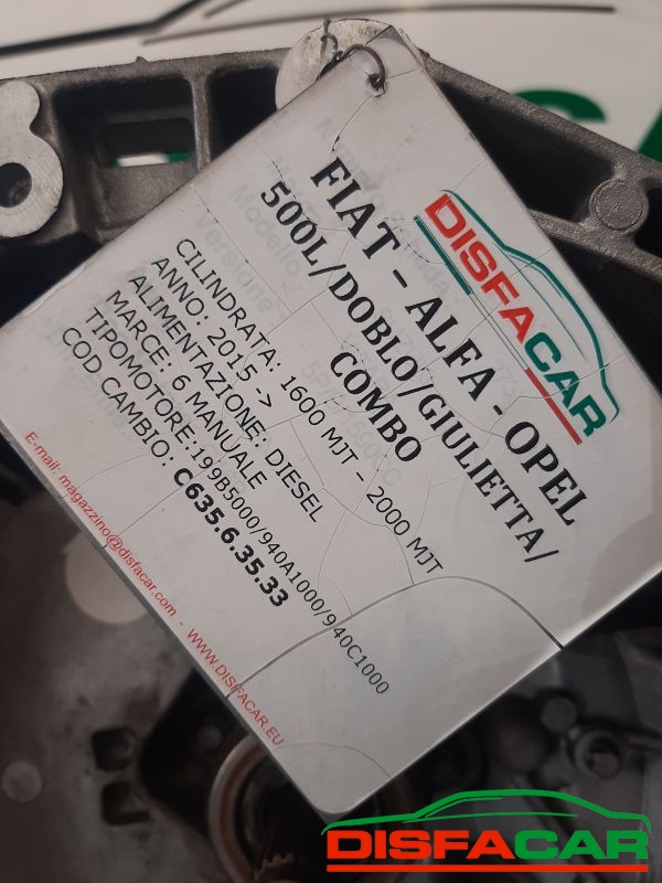 Cambio usato Fiat 500L FIAT DOBLO, ALFA ROMEO GIULIETTA, OPEL COMBO 2015, codice c635.6.35.33 – foto 11 di 12