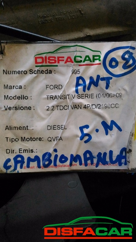 Telaietto anteriore usato Ford Transit 5A SERIE - TRAZIONE ANTERIORE 2006, codice QVFA – foto 10 di 11