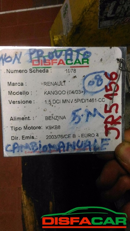 Cambio usato Renault Scenic GRAN SCENIC KANGOO 2003, codice K9KF7 – foto 11 di 15