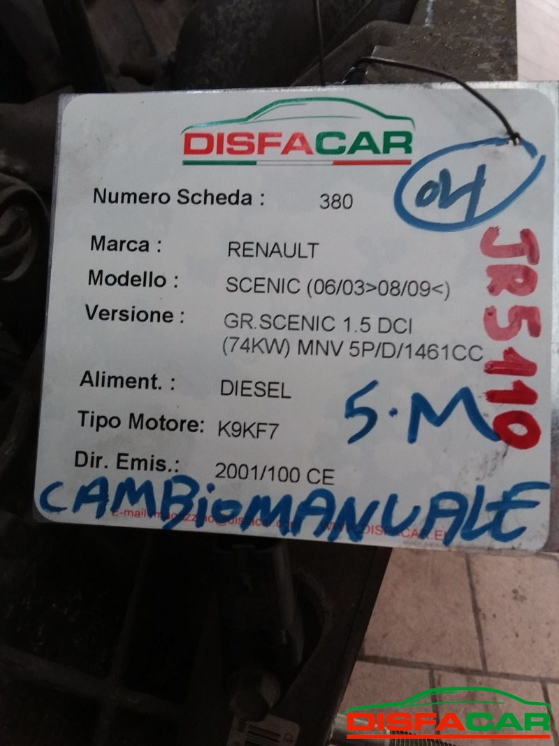 Cambio usato Renault Scenic GRAN SCENIC KANGOO 2003, codice K9KF7 – foto 14 di 15
