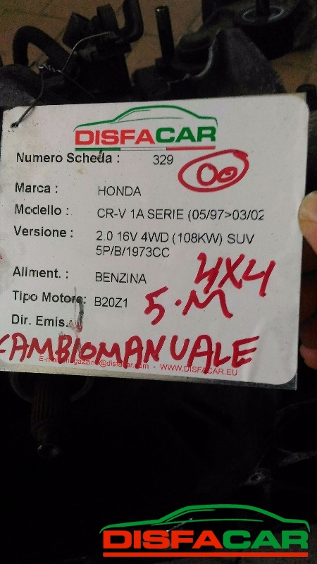 Cambio usato Honda CR-V 1A SERIE 1997, codice B20Z1 – foto 10 di 10