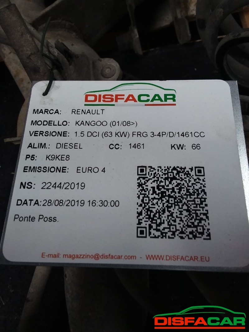 Assale posteriore usato Renault Kangoo 2003, codice K9KB8 – foto 11 di 11