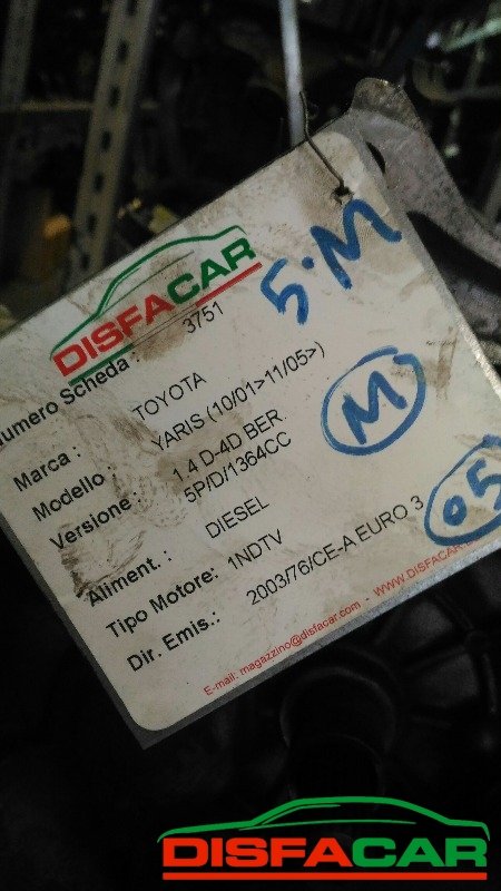 Cambio usato Toyota Yaris 2001, codice 1NDTV – foto 7 di 7
