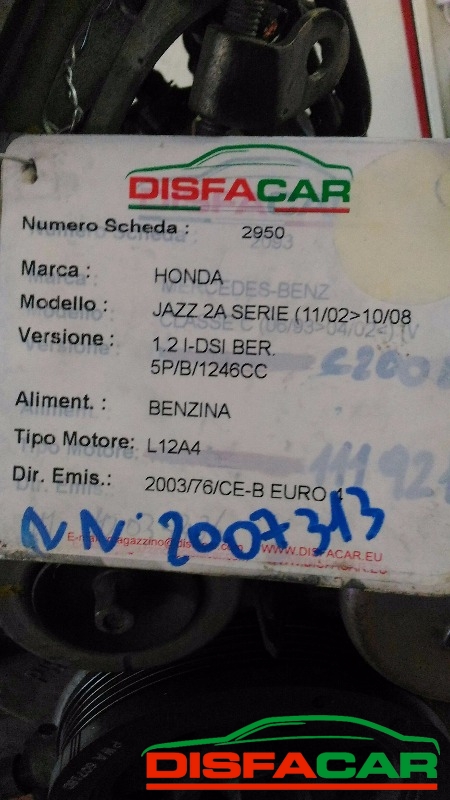 Motore usato Honda Jazz 2A SERIE 2002, codice L12A4 – foto 7 di 7