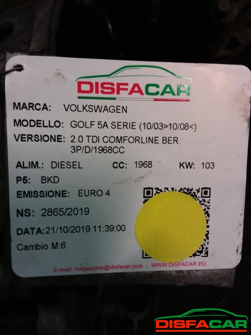 Cambio usato Skoda Octavia GOLF 5A SERIE - AUDI A3 - GOLF PLUS - PASSAT - ALTEA 2004, codice BKD – foto 27 di 27