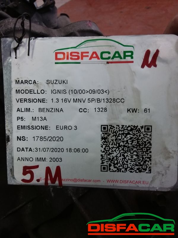 Cambio usato Suzuki Wagon R+ IGNIS 2000, codice M13A – foto 8 di 9
