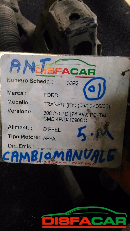 Telaietto anteriore usato Ford Transit 300 TRAZIONE ANTERIORE 2000, codice ABFA – foto 10 di 11