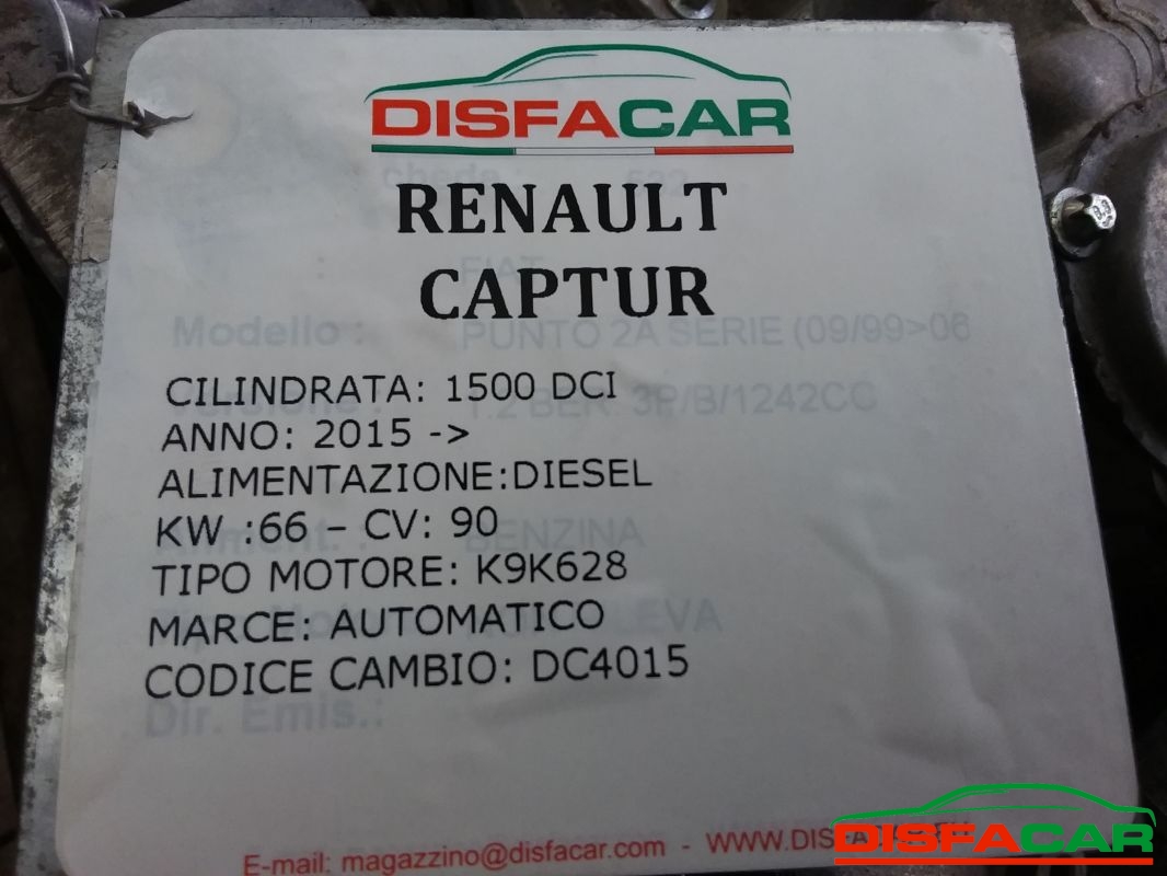 Cambio usato Renault Captur 2012, codice K9KE628 – foto 14 di 14