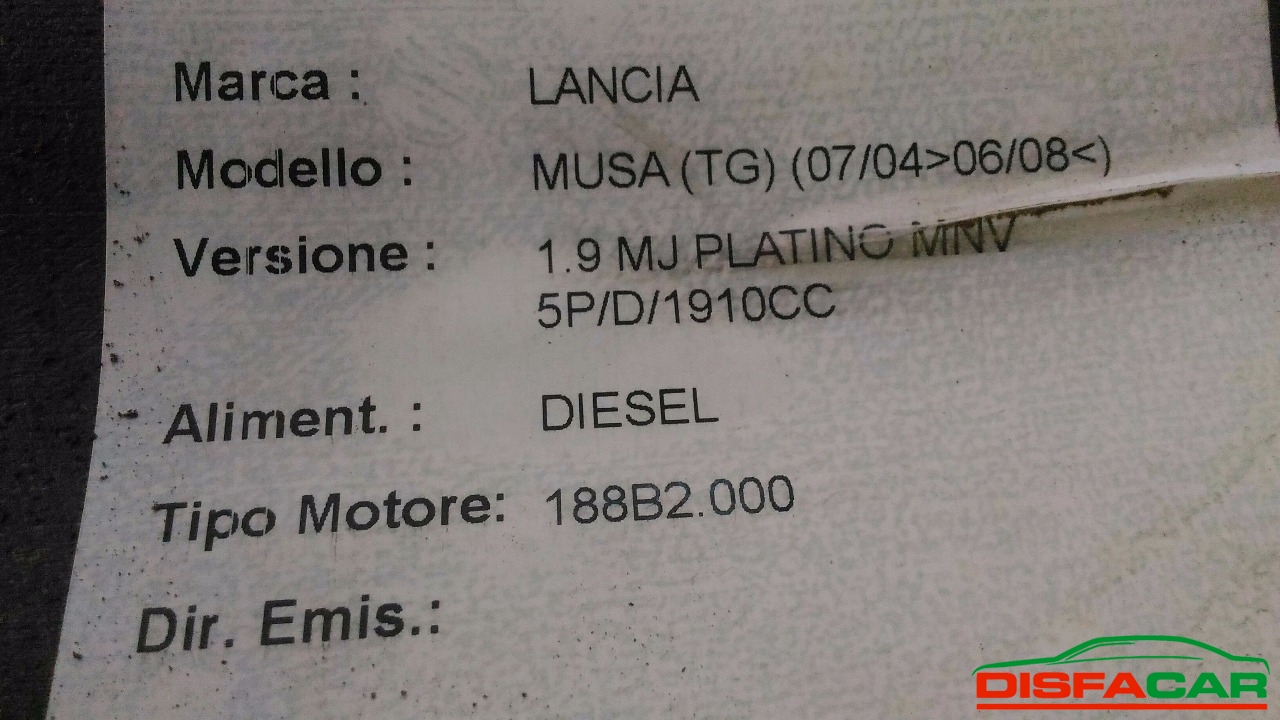 Serbatoio usato Lancia MUSA 2004, codice 188B2.000 – foto 3 di 3