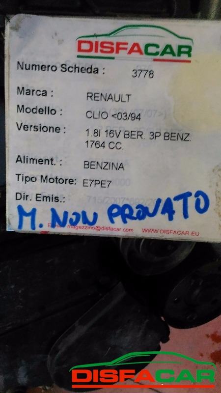 Motore usato Renault Clio 1800 16v 1994, codice E7PE7 – foto 7 di 7