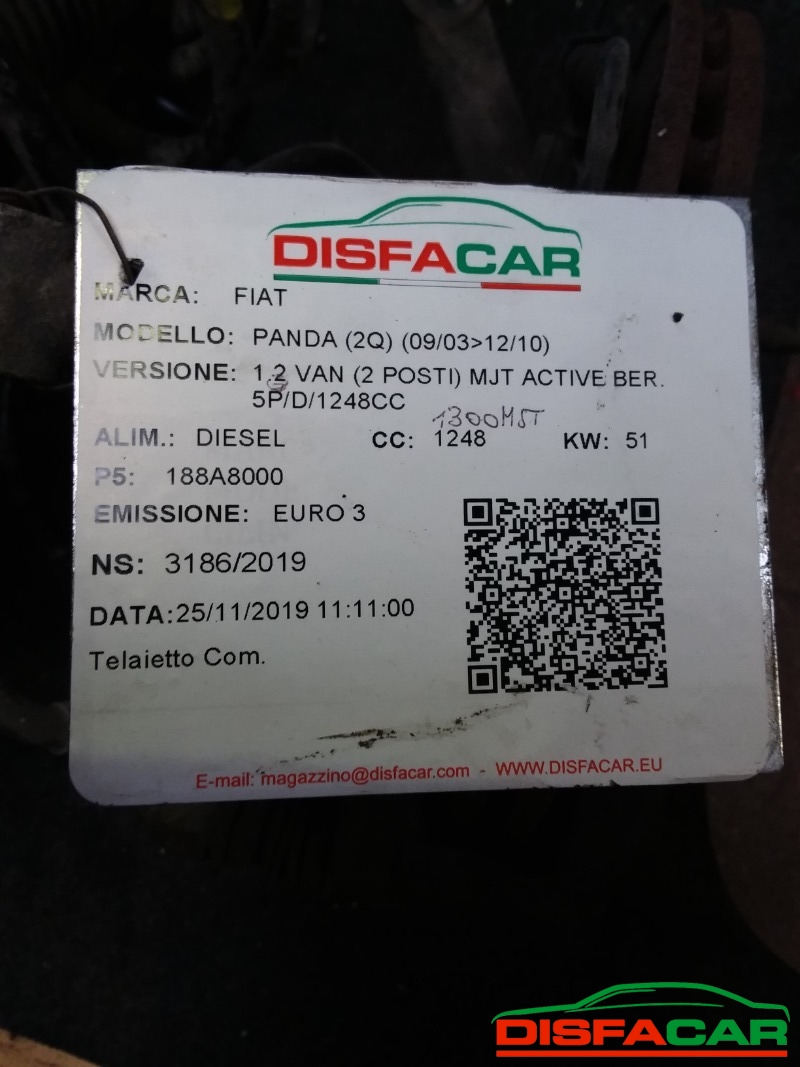 Telaietto anteriore usato Fiat Panda MANCA PINZA SX. SOLO MOZZI 2003, codice 188A8000 – foto 10 di 11