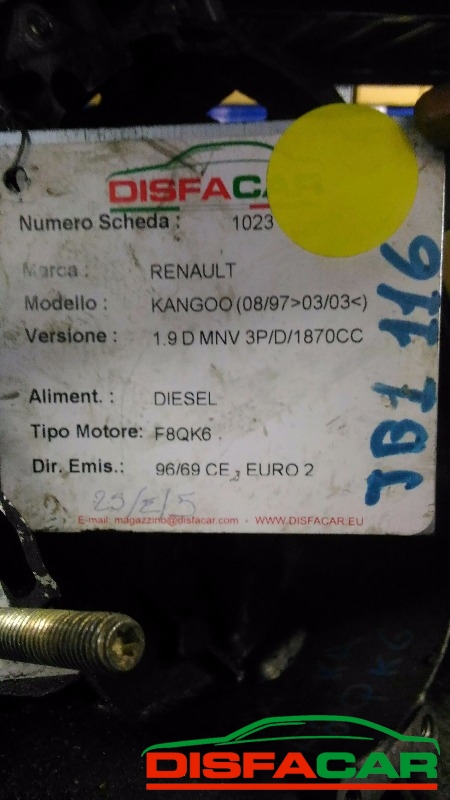 Cambio usato Renault Kangoo 1997, codice F8QK6 – foto 9 di 10