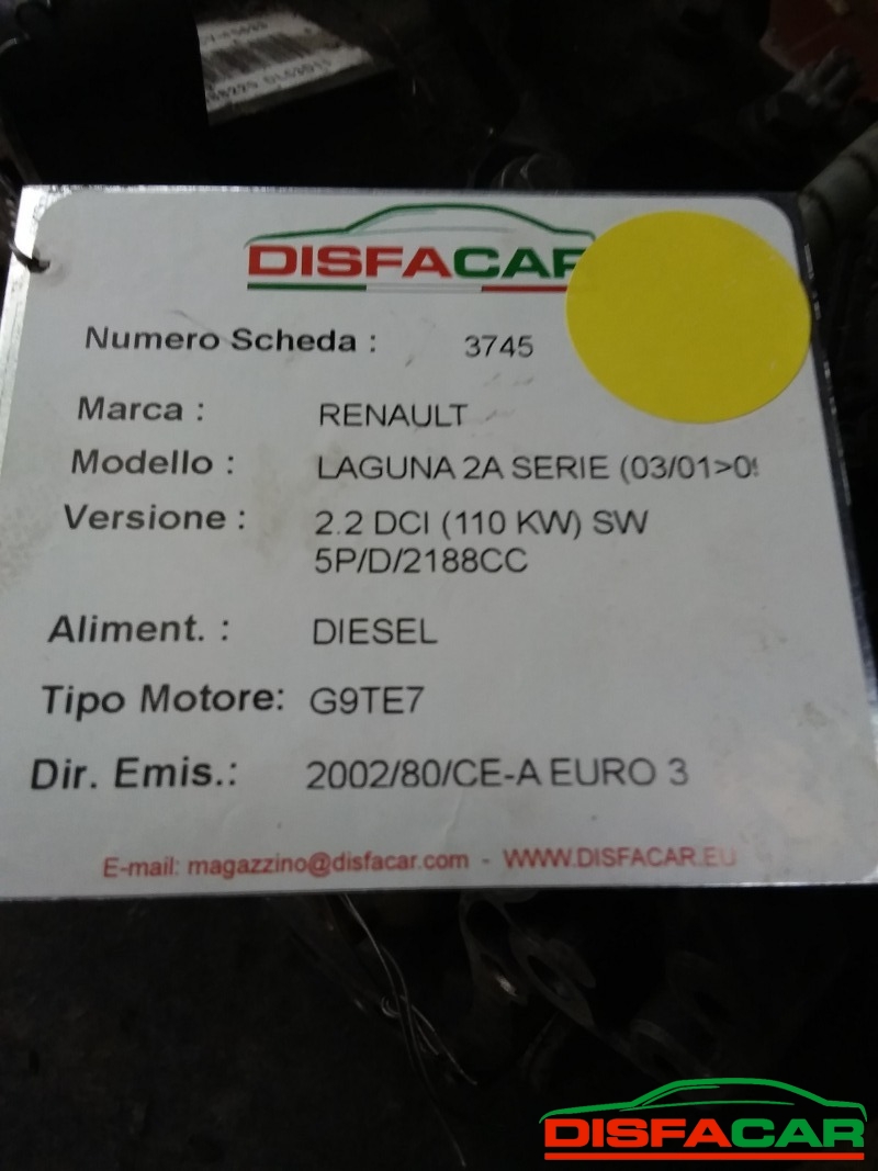 Cambio usato Renault Laguna 2SERIE 2001, codice G9TE7 – foto 9 di 9