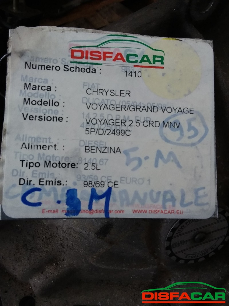 Cambio usato Chrysler Voyager GRAND VOYAGER 2001, codice t850 – foto 17 di 19