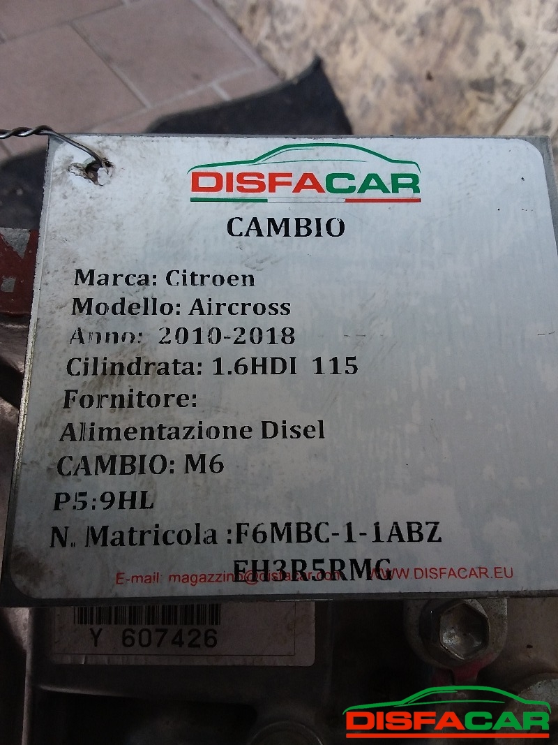 Cambio usato Citroën C4 Aircross 2010, codice f6mbc-1-abz – foto 10 di 10