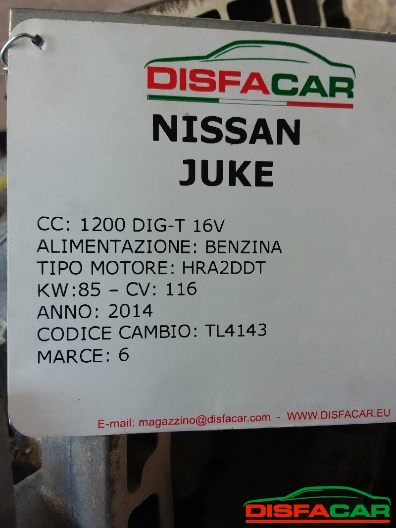 Cambio usato Nissan Juke 2014, codice HRA2DDT – foto 12 di 12
