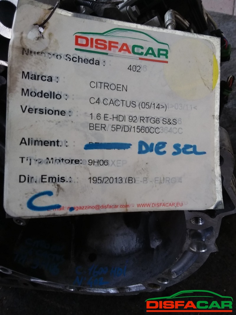 Cambio usato Citroën C4 CACTUS 2014, codice 20dr20 – foto 11 di 11