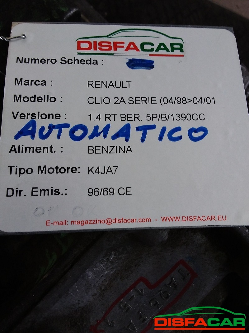 Cambio usato Renault Clio 2A SERIE 1998, codice K4JA7 – foto 10 di 10