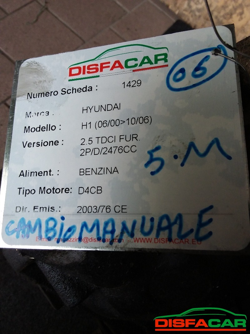 Cambio usato Hyundai H-1 2000, codice D4CB – foto 10 di 10