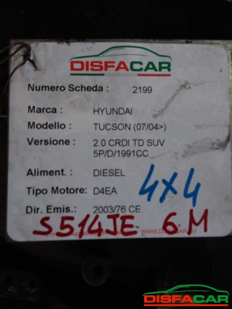 Cambio usato Hyundai Tucson 4WD 2004, codice s514je – foto 13 di 13