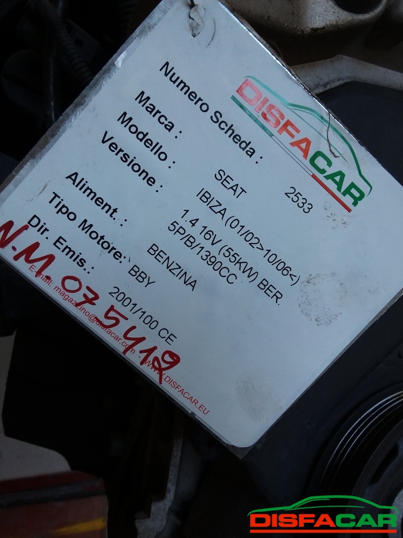 Motore usato Seat Ibiza 2002, codice BBY – foto 7 di 7