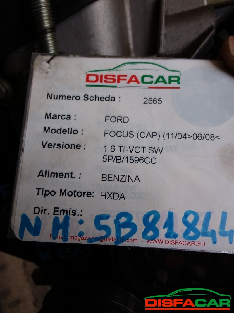 Motore usato Ford Focus 2008, codice HXDA – foto 9 di 9