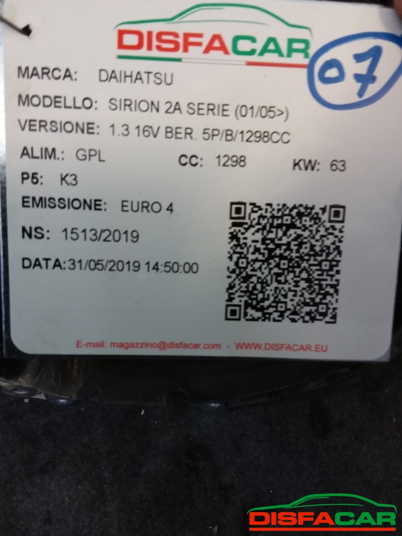 Cambio usato Daihatsu Sirion 2A SERIE 2005, codice 1KR – foto 11 di 12