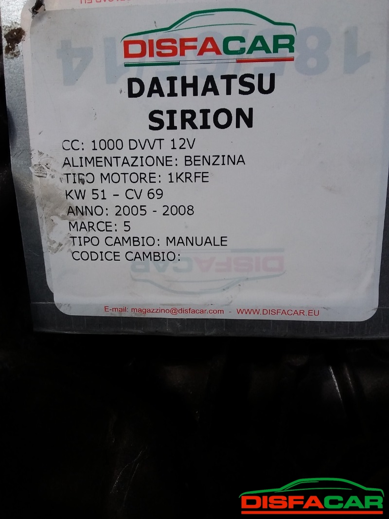 Cambio usato Daihatsu Sirion 2A SERIE 2005, codice 1KR – foto 10 di 12
