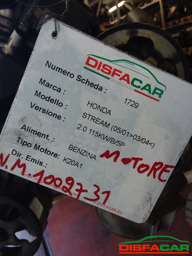 Motore usato Honda Stream 2001, codice K20A1 – foto 7 di 7
