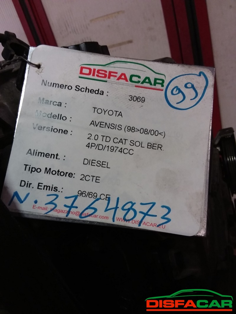 Motore usato Toyota Avensis 1998, codice 2CTE – foto 7 di 7