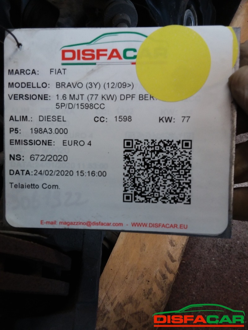 Telaietto anteriore usato Fiat Bravo 2007, codice 192A8000 – foto 11 di 11
