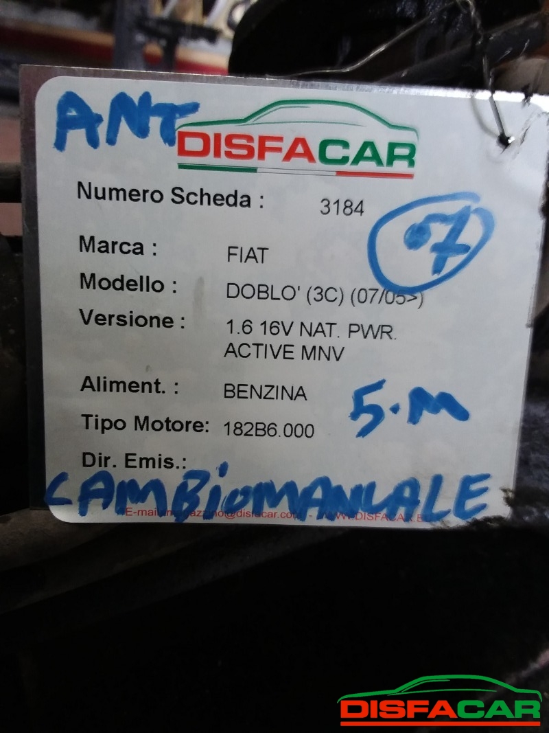 Telaietto anteriore usato Fiat Doblo NATURAL POWER SENZA ABS 2005, codice 182B6000 – foto 9 di 9