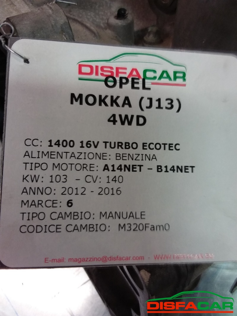 Cambio usato Opel Mokka 2012, codice m320fam0 – foto 13 di 13