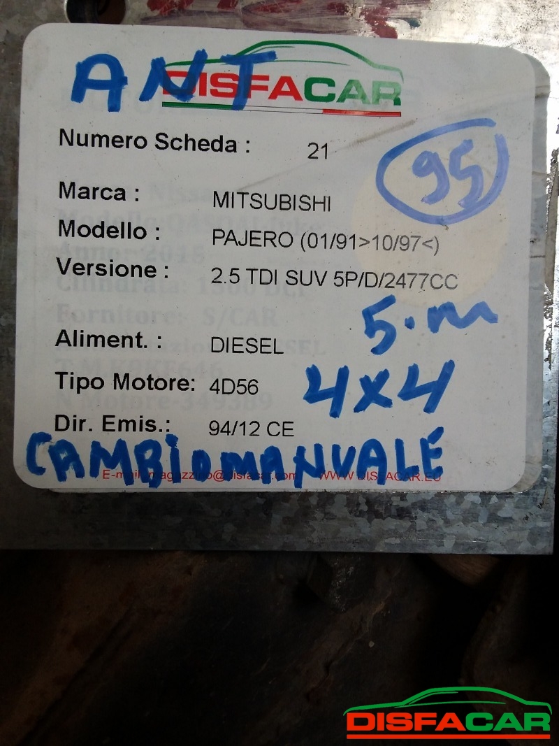Assale anteriore con differenziale 4x4 usato Mitsubishi Pajero 1991, codice 4D56 – foto 14 di 14