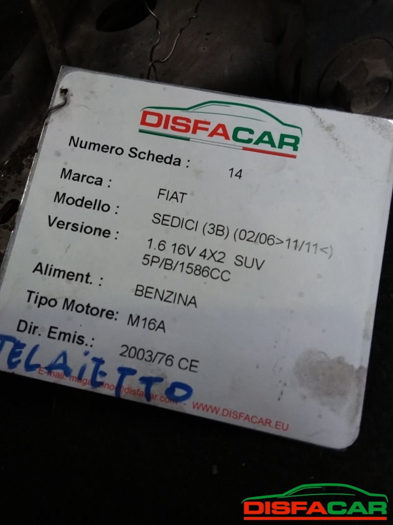 Telaietto anteriore usato Fiat Sedici SUZUKI SX4 - 4X4 2006, codice M16A – foto 10 di 15