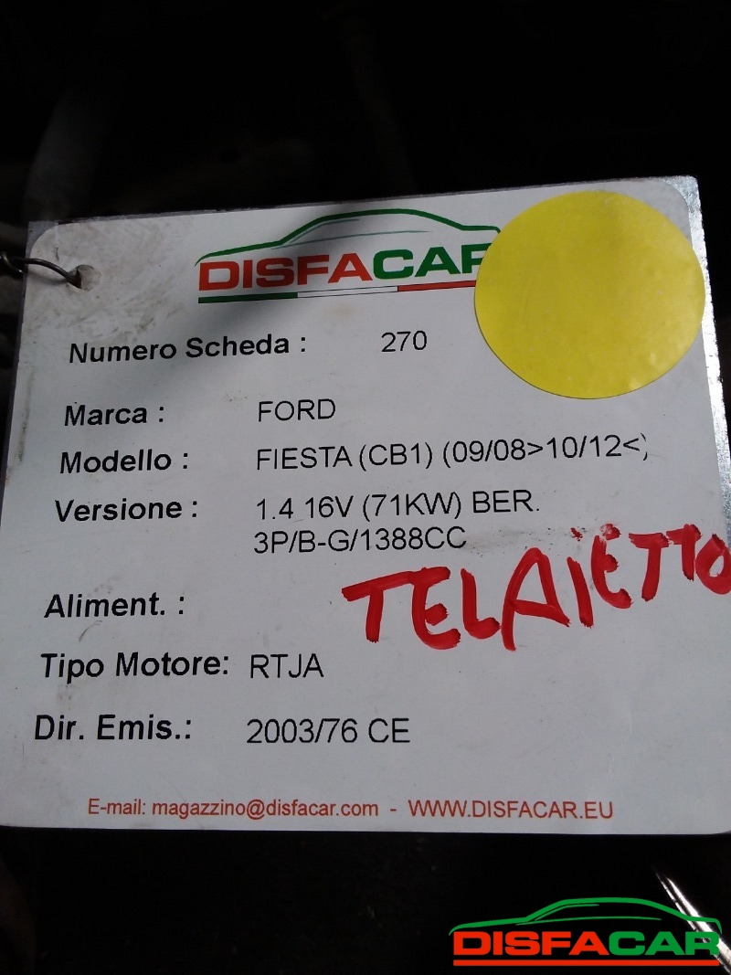 Telaietto anteriore usato Ford Fiesta 2008, codice SNJB – foto 8 di 8