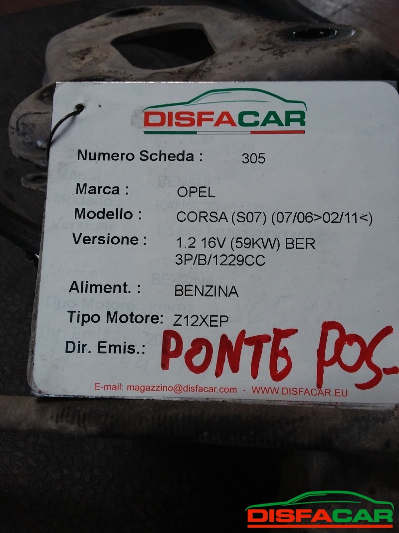 Assale posteriore usato Opel Corsa D 2006, codice Z12XEP – foto 7 di 8